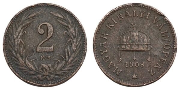 HUNGARY 2 filler 1908 F
