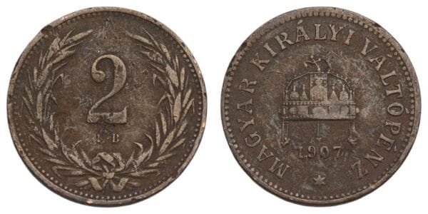 HUNGARY 2 filler 1907 F