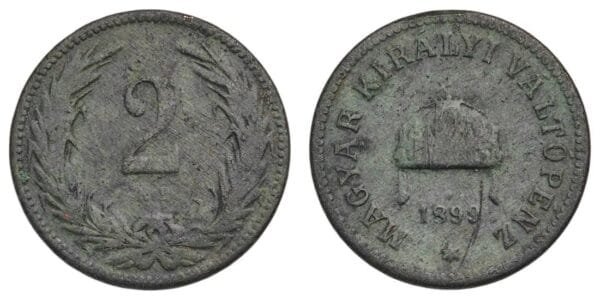 HUNGARY 2 filler 1899 F