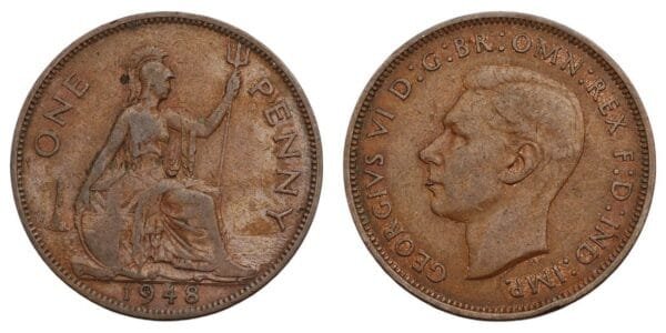 GREAT BRITAIN 1 penny 1948 VF