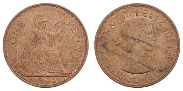 GREAT BRITAIN 1 penny 1966 VF
