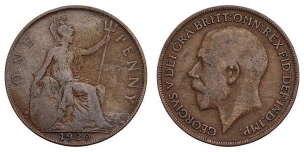 GREAT BRITAIN 1 penny 1920 VF-
