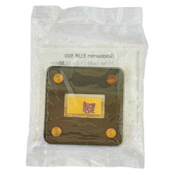 GERMANY 1/500 oz .999 mini Gold bar / bullion / 500 euro banknote design