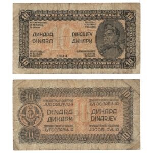 YUGOSLAVIA 10 dinara 1944 F
