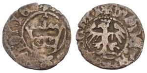 POLAND 1/2 grosze ND(1386-1434) / Ladislaus II Jagiellon / Silver / VF-
