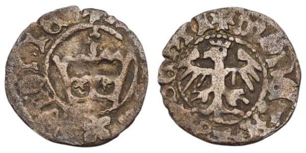 POLAND 1/2 grosze ND(1386-1434) / Ladislaus II Jagiellon / Silver / VF-