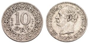 DENMARK 10 ore 1912 / Silver / VF