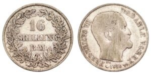 DENMARK 16 skilling rigsmont 1856 / Silver / VF-