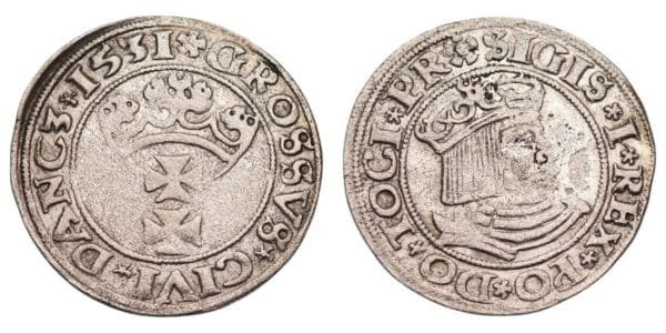 POLAND 6 groschen 1531 / Danzig / Silver / VF