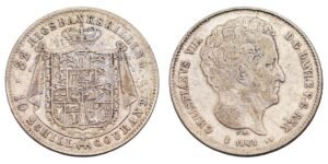 DENMARK 32 rigsbankskilling 1842 / Silver / VF