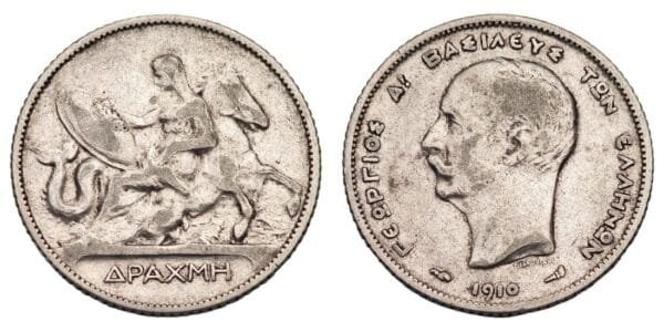 GREECE 1 drachma 1910 / Silver / VF