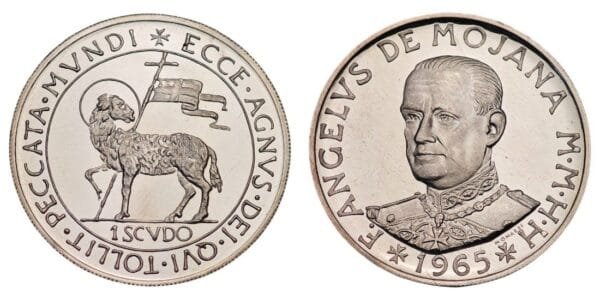 MALTA 1 scudo 1965 / Sovereign Order / Paschal lamb / Silver / Proof