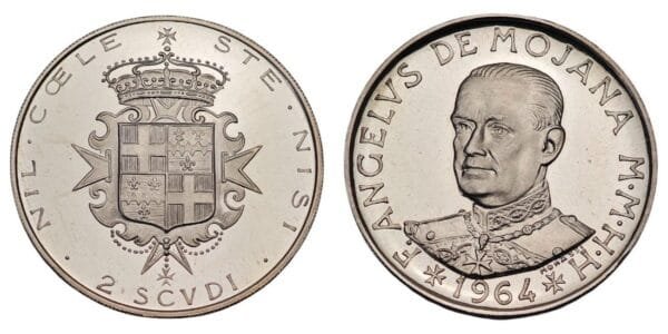 MALTA 2 scudi 1964 / Sovereign Order / Silver / Proof