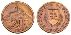 SLOVAKIA 20 halierov 1940 / WWII issue / XF
