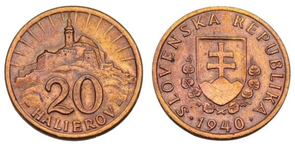 SLOVAKIA 20 halierov 1940 / WWII issue / XF