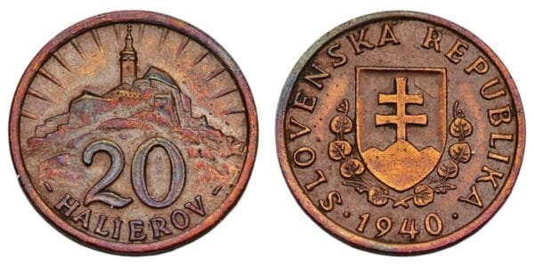 SLOVAKIA 20 halierov 1940 / WWII issue / XF