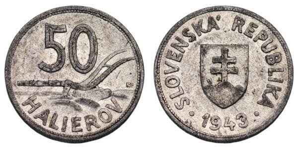 SLOVAKIA 50 halierov 1943 / WWII issue / VF