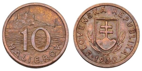SLOVAKIA 10 halierov 1939 / WWII issue / VF+