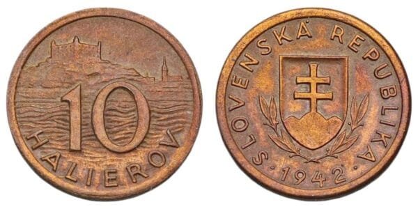 SLOVAKIA 10 halierov 1942 / WWII issue / XF-