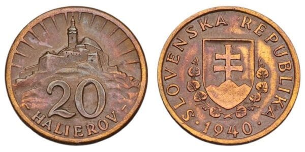 SLOVAKIA 20 halierov 1940 / WWII issue / XF-