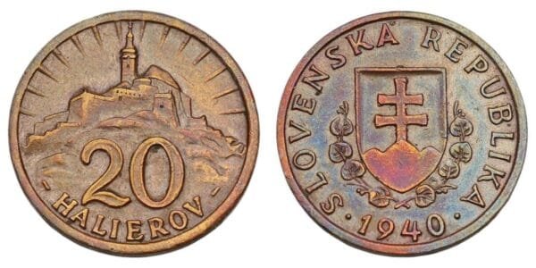 SLOVAKIA 20 halierov 1940 / WWII issue / XF