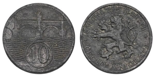 BOHEMIA AND MORAVIA 10 haleru 1941 / WWII issue / VF-