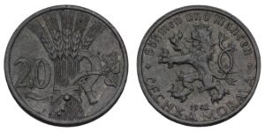 BOHEMIA AND MORAVIA 20 haleru 1942 / WWII issue / XF