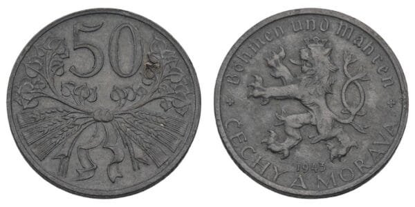 BOHEMIA AND MORAVIA 50 haleru 1943 / WWII issue / VF