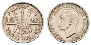 AUSTRALIA 3 pence 1943 / Silver / VF