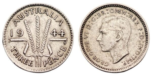 AUSTRALIA 3 pence 1944 / Silver / XF
