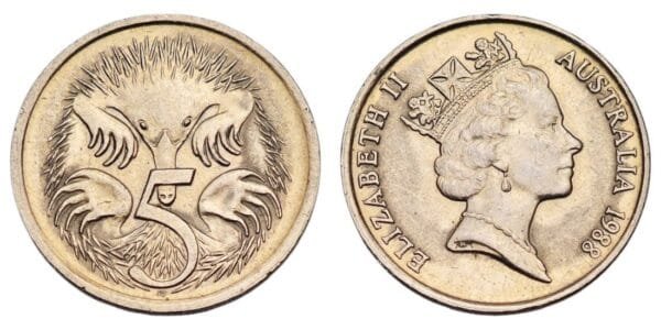 AUSTRALIA 5 cents 1988 UNC