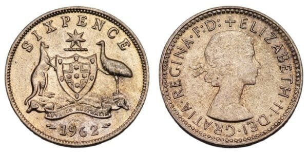 AUSTRALIA 6 pence 1962 / Silver / XF