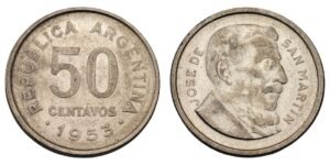 ARGENTINA 50 centavos 1953 XF