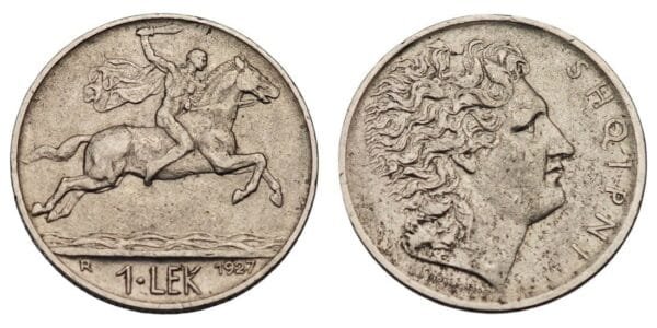 ALBANIA 1 lek 1927 VF