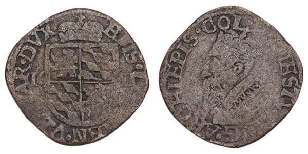BELGIUM 1 liard 1611 / Liege / Ernst of Bavaria / F