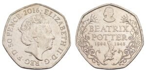 GREAT BRITAIN 50 pence 2016 / 150th Anniversary of the Birth of Beatrix Potter / XF