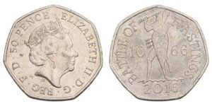 GREAT BRITAIN 50 pence 2016 / 950th Anniversary of the Battle of Hastings / VF+