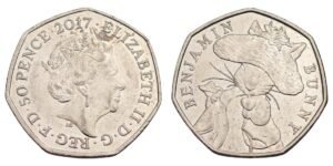 GREAT BRITAIN 50 pence 2017 / Benjamin Bunny / VF+
