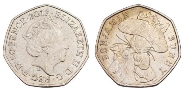 GREAT BRITAIN 50 pence 2017 / Benjamin Bunny / VF+