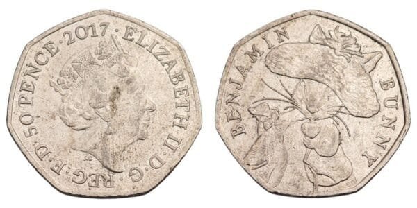 GREAT BRITAIN 50 pence 2017 / Benjamin Bunny / VF