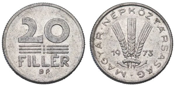 HUNGARY 20 filler 1973 VF