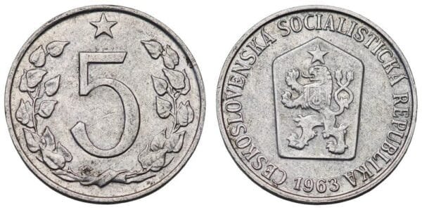 CZECHOSLOVAKIA 5 haleru 1963 VF