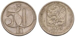 CZECHOSLOVAKIA 50 haleru 1976 VF