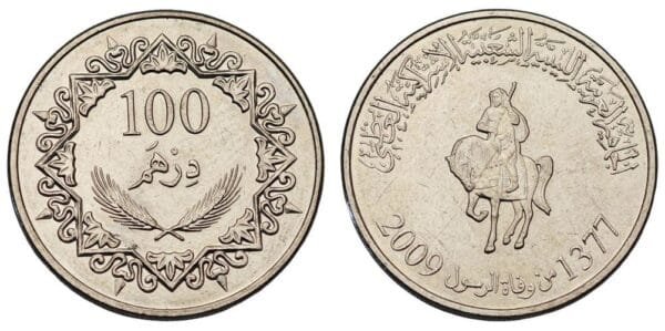 LIBYA 100 dirhams 2009 XF