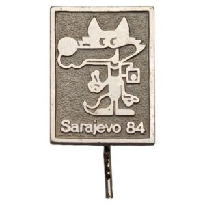 YUGOSLAVIA 1984 Sarajevo Olympic games / Vucko mascot / old lapel pin