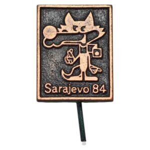 YUGOSLAVIA 1984 Sarajevo Olympic games / Vucko mascot / old lapel pin