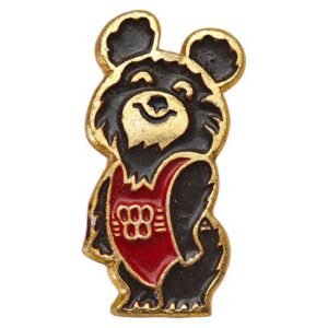 RUSSIA USSR 1980 Moscow Olympic Games / Mishka mascot / vintage badge