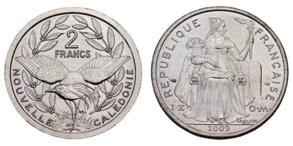 NEW CALEDONIA 2 francs 2009 UNC