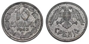 SERBIA 10 dinara 1943 / WWII issue / UNC