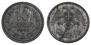 SERBIA 10 dinara 1943 / WWII issue / UNC-
